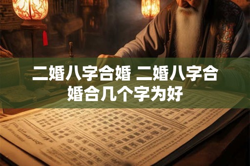 二婚八字合婚 二婚八字合婚合几个字为好