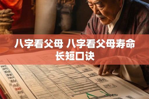 八字看父母 八字看父母寿命长短口诀