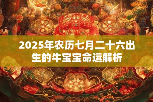 2025年农历七月二十六出生的牛宝宝命运解析