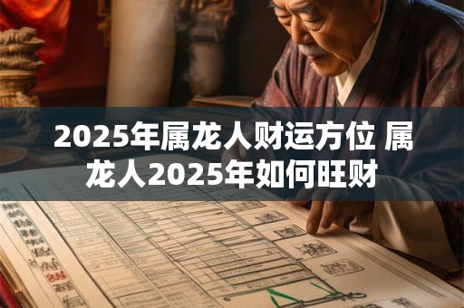 2025年属龙人财运方位 属龙人2025年如何旺财