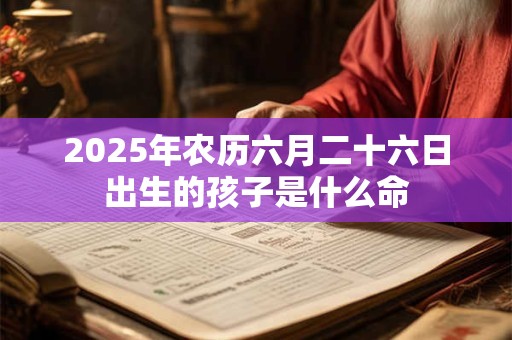 2025年农历六月二十六日出生的孩子是什么命