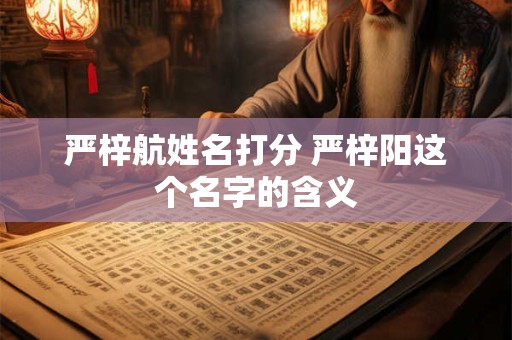 严梓航姓名打分 严梓阳这个名字的含义