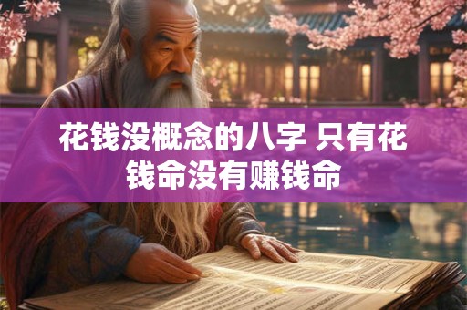 花钱没概念的八字 只有花钱命没有赚钱命