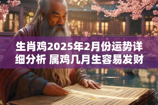 生肖鸡2025年2月份运势详细分析 属鸡几月生容易发财