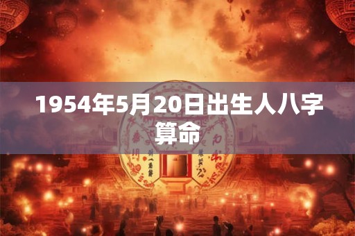 1954年5月20日出生人八字算命