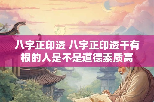 八字正印透 八字正印透干有根的人是不是道德素质高