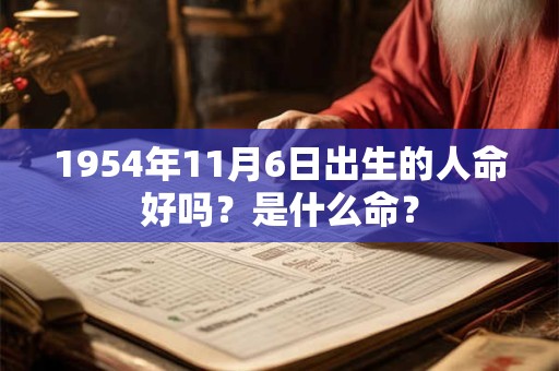 1954年11月6日出生的人命好吗？是什么命？