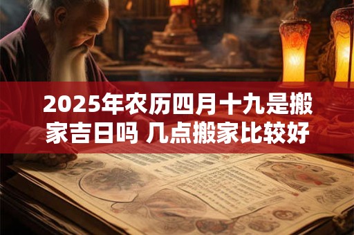 2025年农历四月十九是搬家吉日吗 几点搬家比较好
