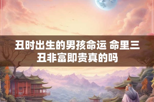 丑时出生的男孩命运 命里三丑非富即贵真的吗