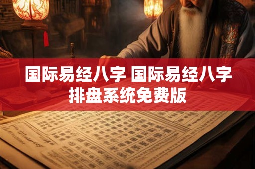 国际易经八字 国际易经八字排盘系统免费版