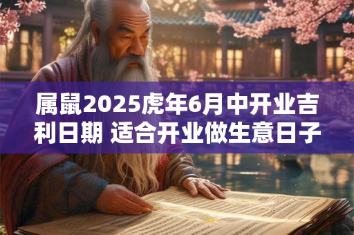 属鼠2025虎年6月中开业吉利日期 适合开业做生意日子