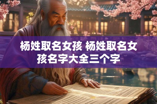 杨姓取名女孩 杨姓取名女孩名字大全三个字