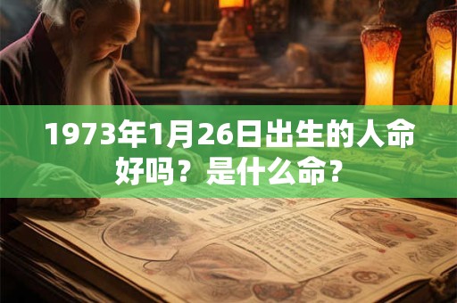 1973年1月26日出生的人命好吗？是什么命？