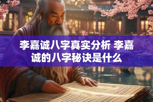 李嘉诚八字真实分析 李嘉诚的八字秘诀是什么