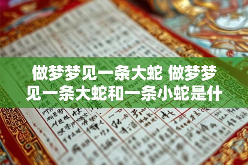 做梦梦见一条大蛇 做梦梦见一条大蛇和一条小蛇是什么征兆