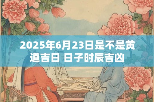 2025年6月23日是不是黄道吉日 日子时辰吉凶 2025年6月23日是不是黄道吉日 日子时辰吉凶