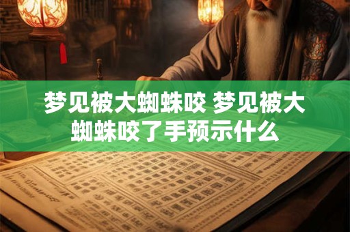 梦见被大蜘蛛咬 梦见被大蜘蛛咬了手预示什么