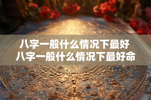 八字一般什么情况下最好 八字一般什么情况下最好命