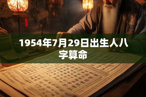 1954年7月29日出生人八字算命 1954年7月29日出生人八字算命