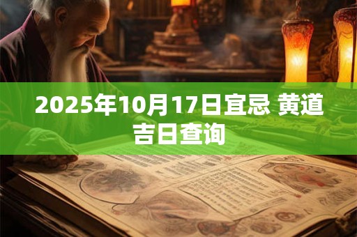 2025年10月17日宜忌 黄道吉日查询