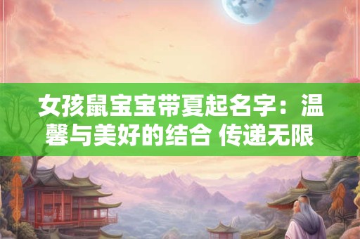 女孩鼠宝宝带夏起名字:温馨与美好的结合 传递无限爱意 女孩鼠宝宝带夏起名字:温馨与美好的结合 传递无限爱意