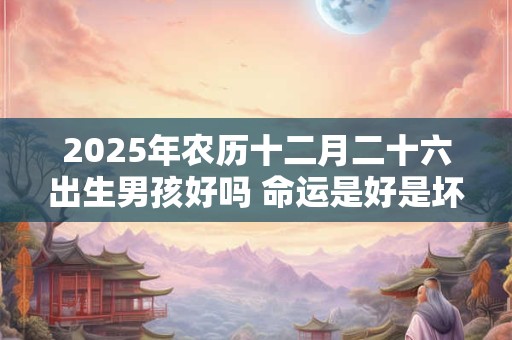 2025年农历十二月二十六出生男孩好吗 命运是好是坏