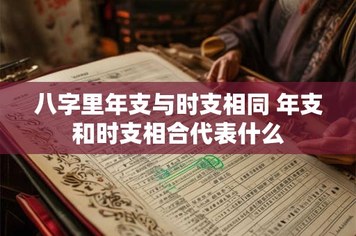 八字里年支与时支相同 年支和时支相合代表什么