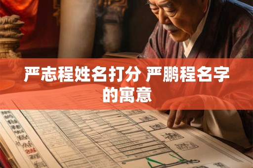 严志程姓名打分 严鹏程名字的寓意