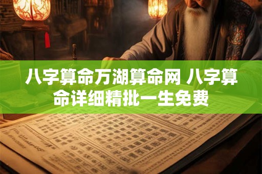 八字算命万湖算命网 八字算命详细精批一生免费