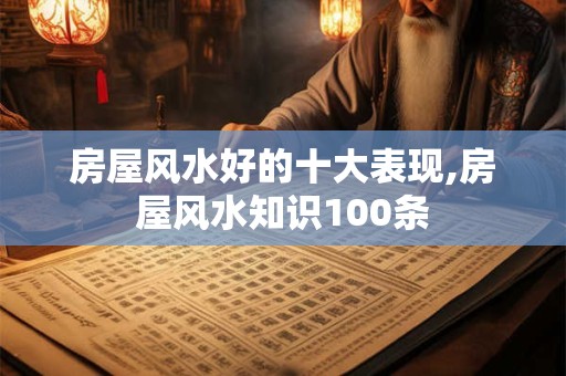 房屋风水好的十大表现,房屋风水知识100条