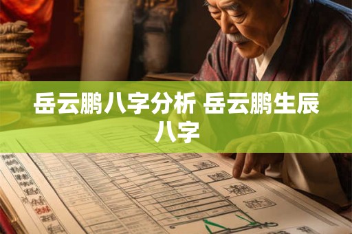 岳云鹏八字分析 岳云鹏生辰八字