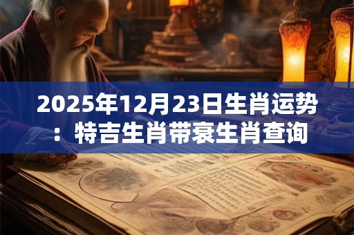 2025年12月23日生肖运势：特吉生肖带衰生肖查询