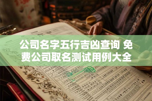 公司名字五行吉凶查询 免费公司取名测试用例大全