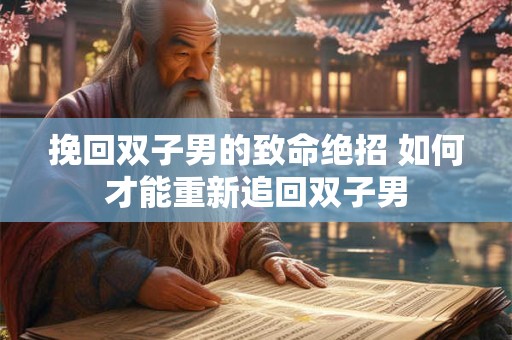 挽回双子男的致命绝招 如何才能重新追回双子男