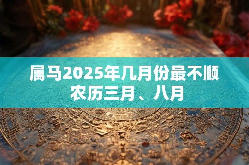 属马2025年几月份最不顺 农历三月、八月