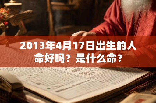 2013年4月17日出生的人命好吗？是什么命？