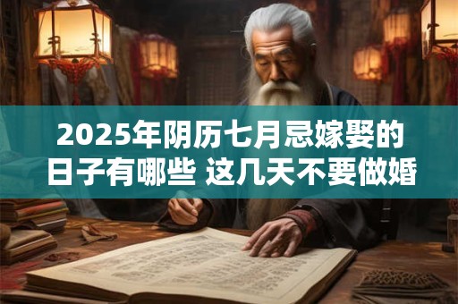 2025年阴历七月忌嫁娶的日子有哪些 这几天不要做婚嫁