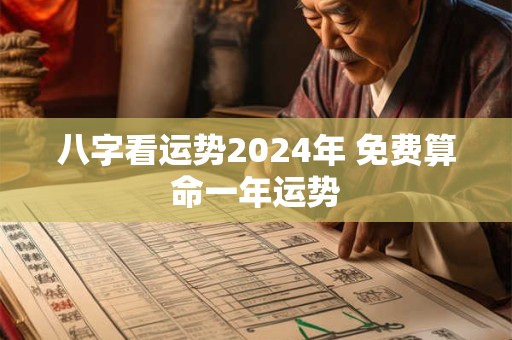 八字看运势2024年 免费算命一年运势