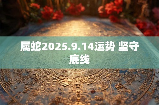 属蛇2025.9.14运势 坚守底线