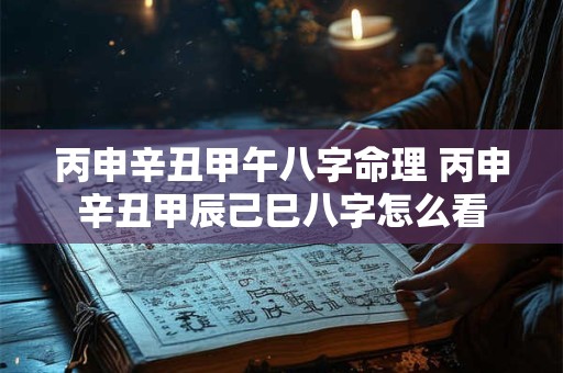 丙申辛丑甲午八字命理 丙申辛丑甲辰己巳八字怎么看