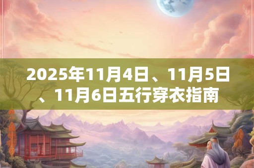 2025年11月4日、11月5日、11月6日五行穿衣指南
