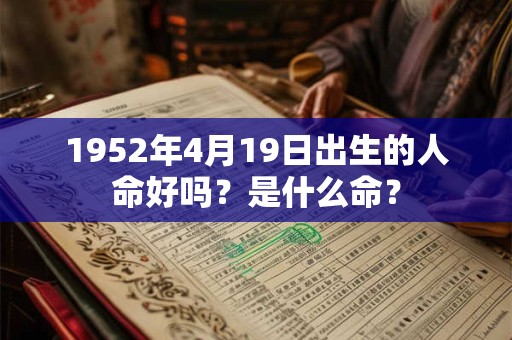 1952年4月19日出生的人命好吗？是什么命？