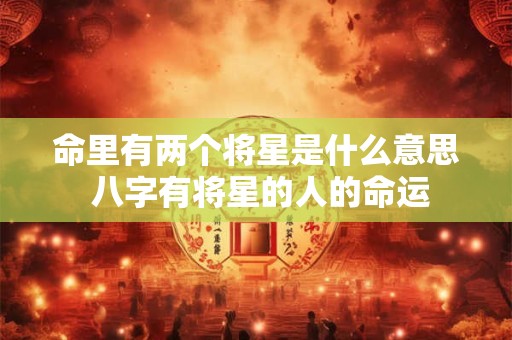 命里有两个将星是什么意思 八字有将星的人的命运