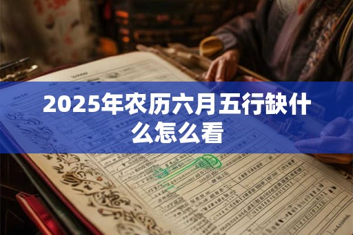 2025年农历六月五行缺什么怎么看