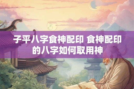 子平八字食神配印 食神配印的八字如何取用神