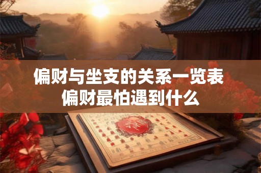 偏财与坐支的关系一览表 偏财最怕遇到什么