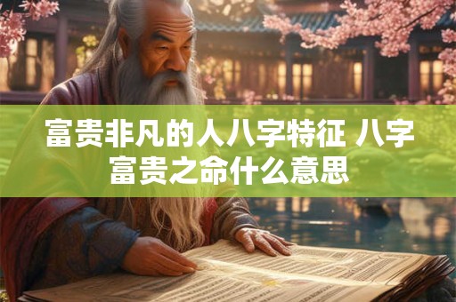 富贵非凡的人八字特征 八字富贵之命什么意思