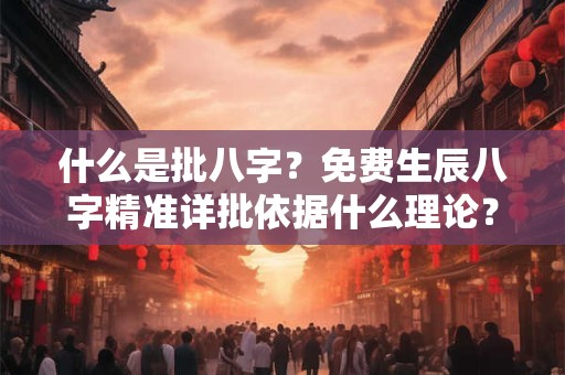 什么是批八字？免费生辰八字精准详批依据什么理论？
