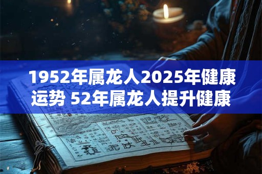 1952年属龙人2025年健康运势 52年属龙人提升健康运势的方法