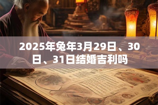 2025年兔年3月29日、30日、31日结婚吉利吗